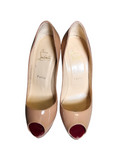 Christian Louboutin Spiked Nude Peep-Toe Pumps - 24960