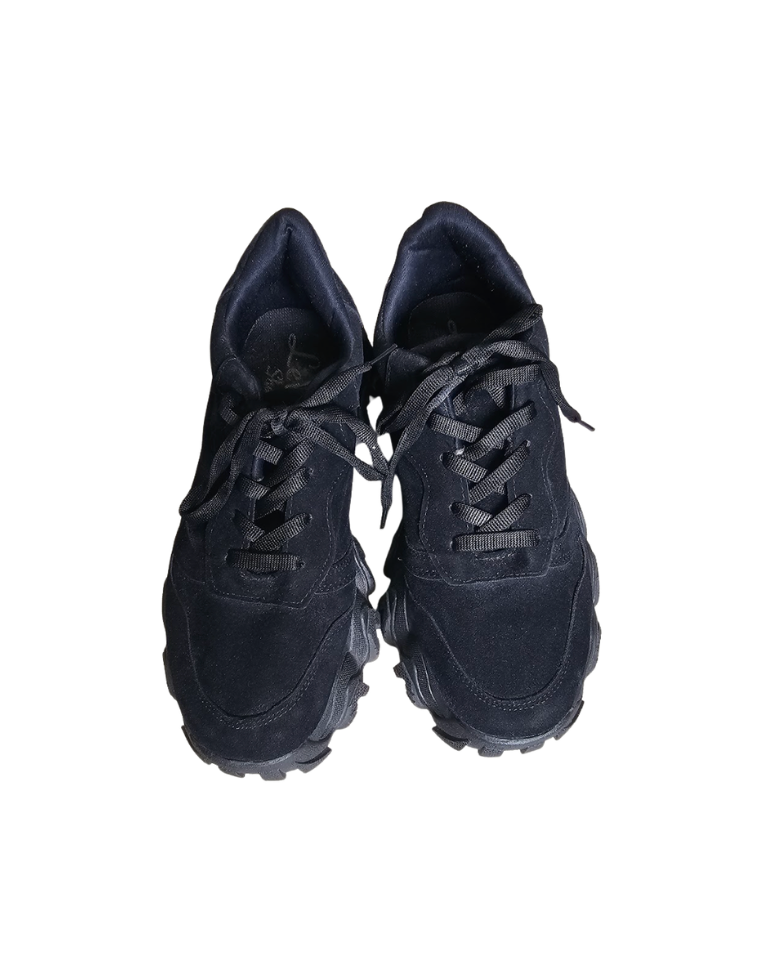 Triple Black Chunky Platform Sneakers - 12498