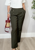 Sailor-Style High-Waisted Trousers - 34496