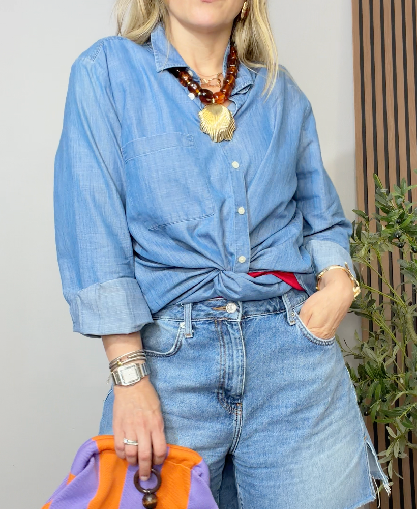 Classic Chambray Button-Down Shirt - 33804