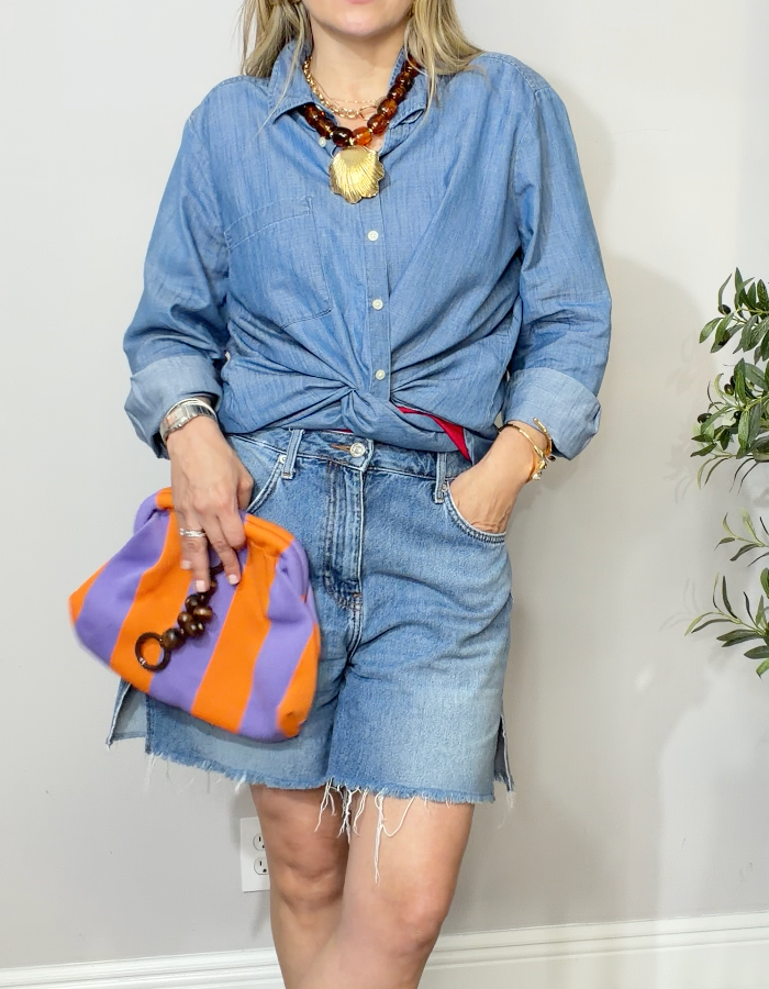 Classic Chambray Button-Down Shirt - 33804