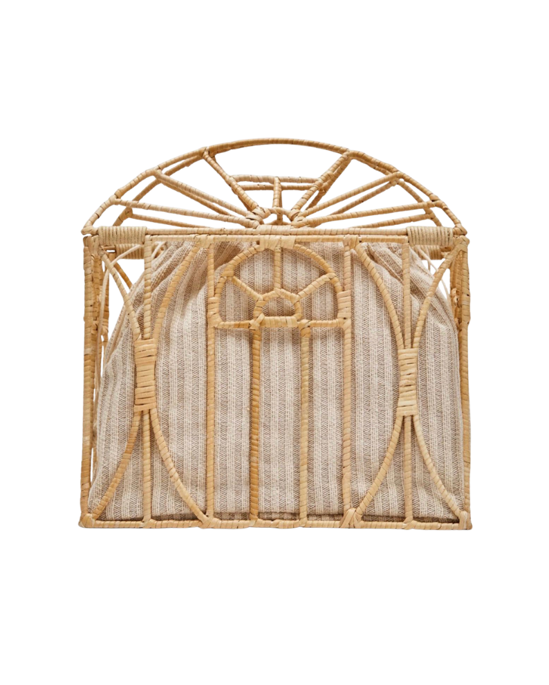 Architectural Wicker Cage Tote Bag - 35015