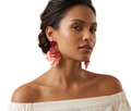 Ombré Red Shell Disc Cascade Earrings - 27413