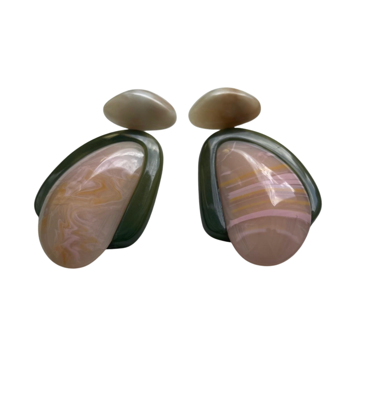 Earth &amp; Rose Resin Statement Earrings - 34840