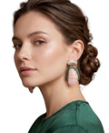 Earth &amp; Rose Resin Statement Earrings - 34840