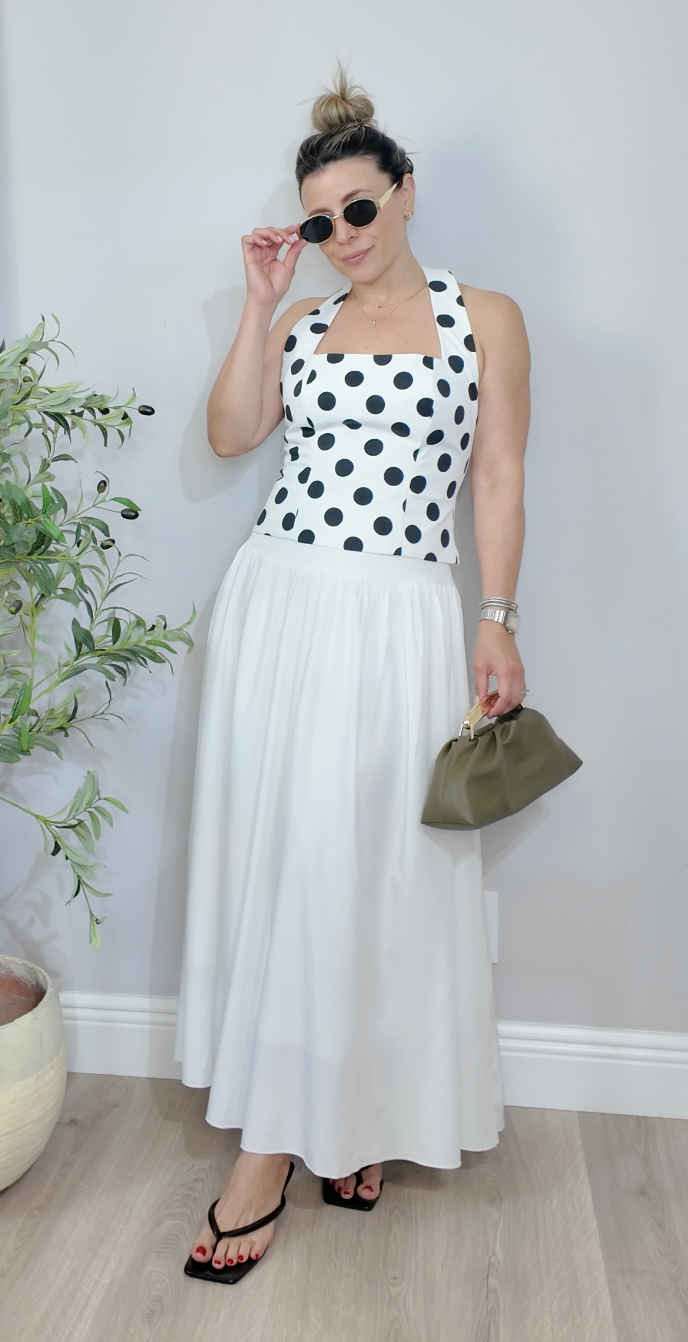 Pure White Maxi Skirt - 34916
