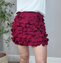 Burgundy Heart-Petal Skort - 34915