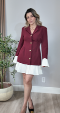 Burgundy Blazer Mini Dress - 35089