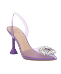 I.N.C. Purple Clear Rhinestone Slingback Pumps - 35040