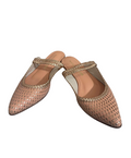 Priscilla Parker Woven Gold Flat Mules - 35043