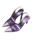 Metallic Purple Clear Slingback Pumps - 35044