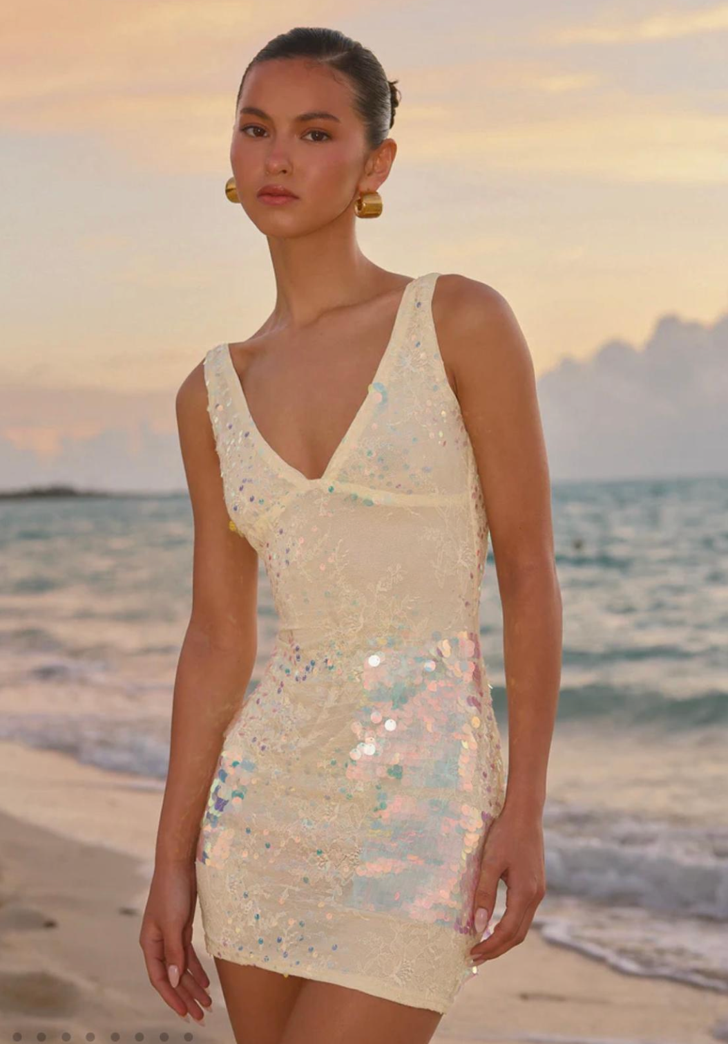 Iridescent Sequin Mini Dress by Peppermayo