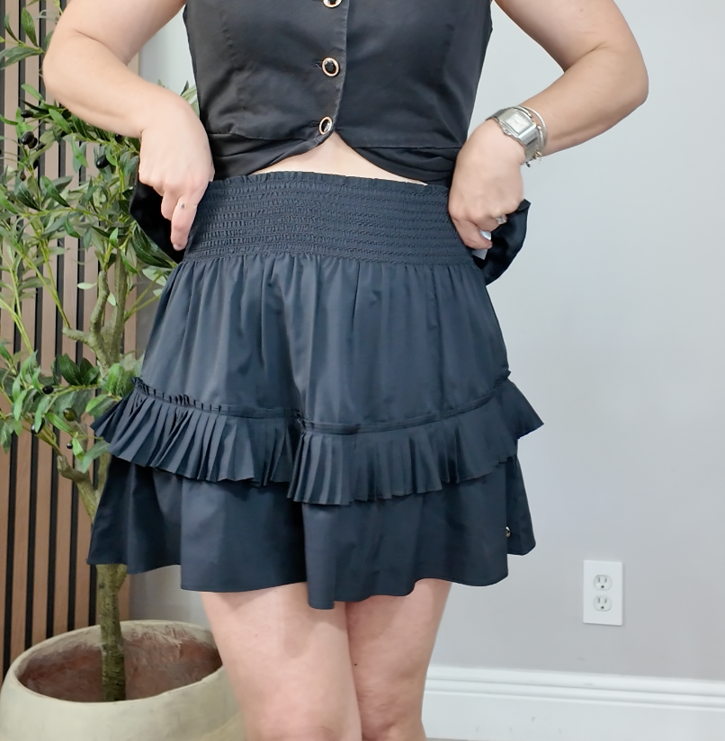 Black Tiered Ruffle Skirt - 35084