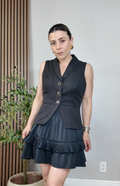 Black Tiered Ruffle Skirt - 35084