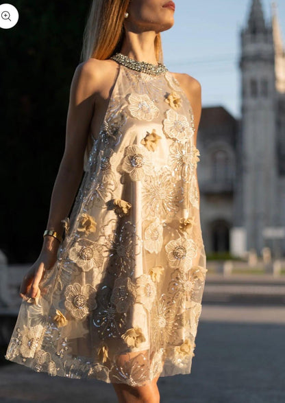 RICH RADI QS Embellished Floral Midi Dress - 30089