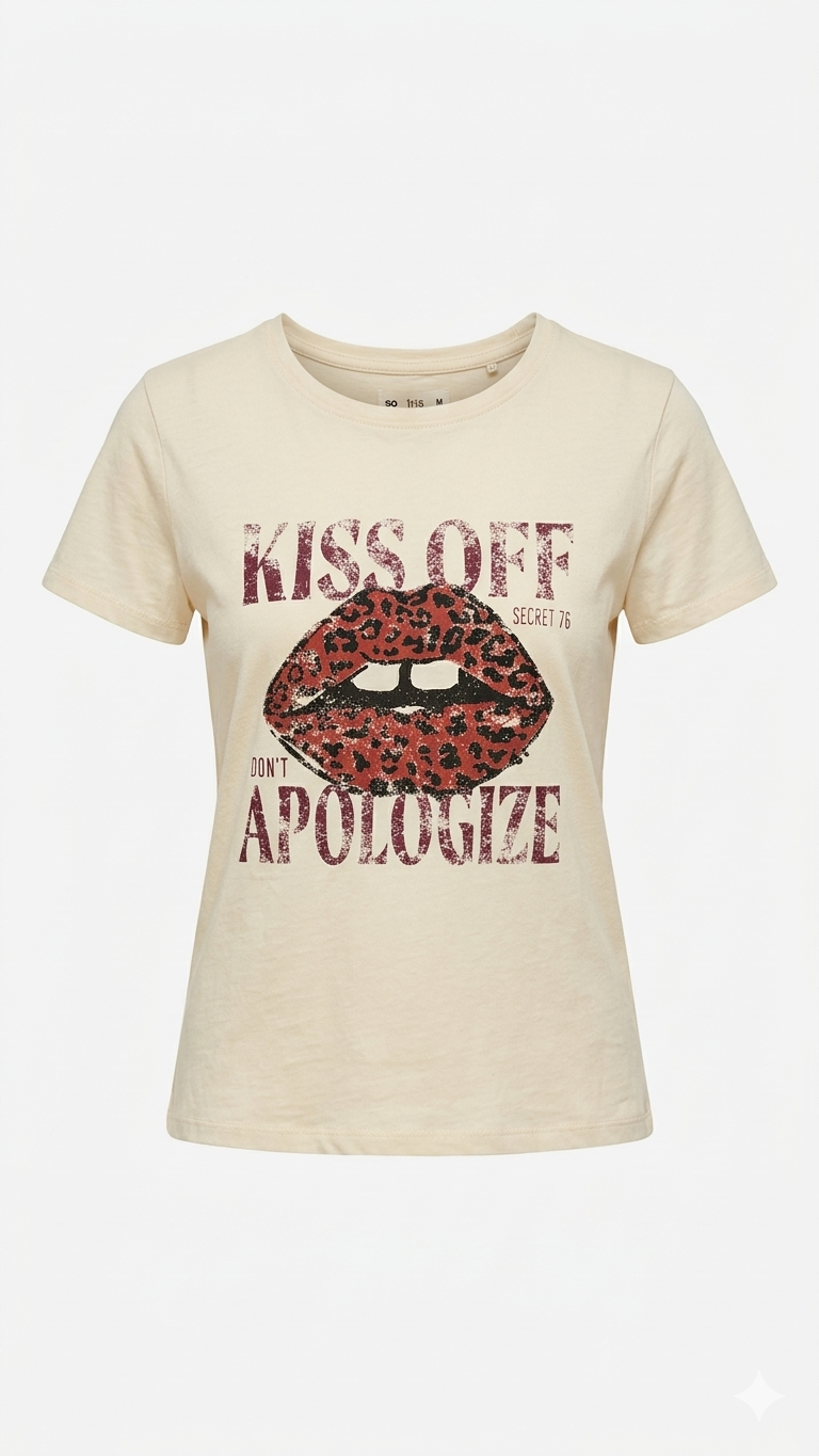 Graphic Lips Cotton T-Shirt - 34201