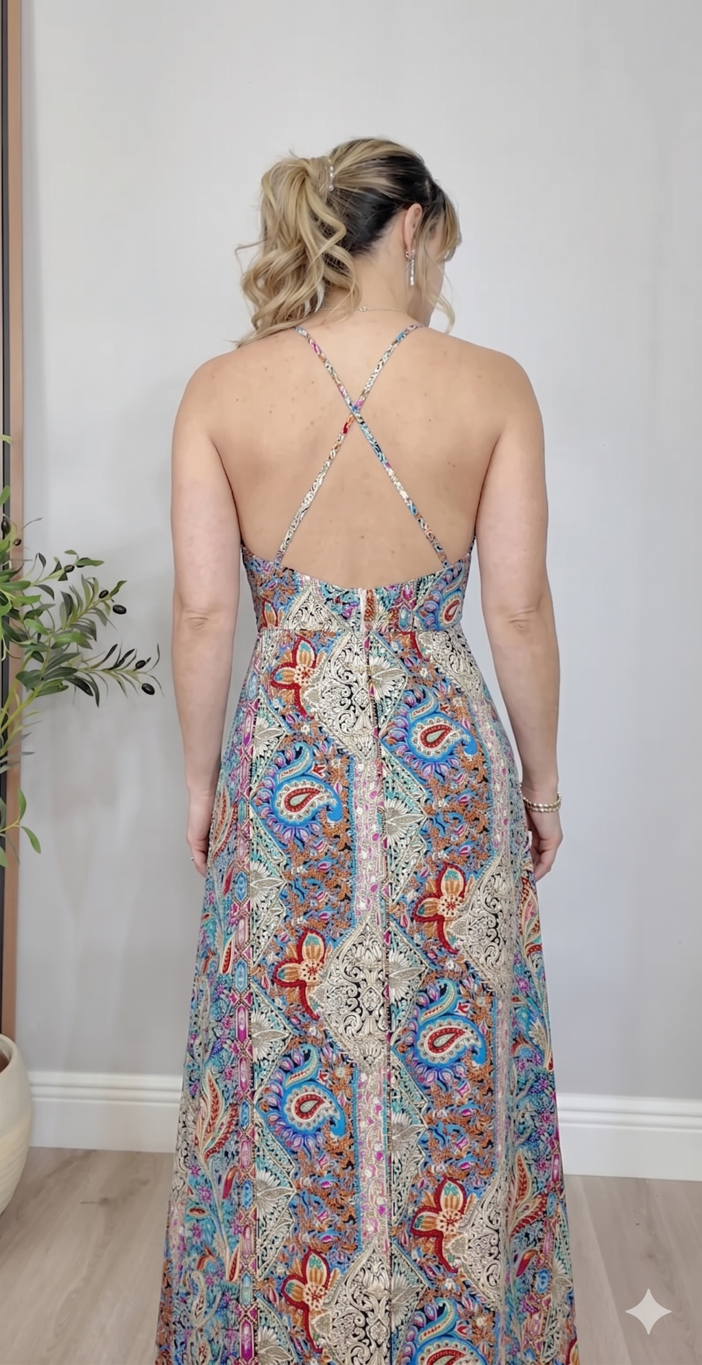 Paisley Print Boho Maxi Dress - 33977