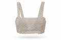 Luminous Pearl-Beaded Statement Crop Top - 30369