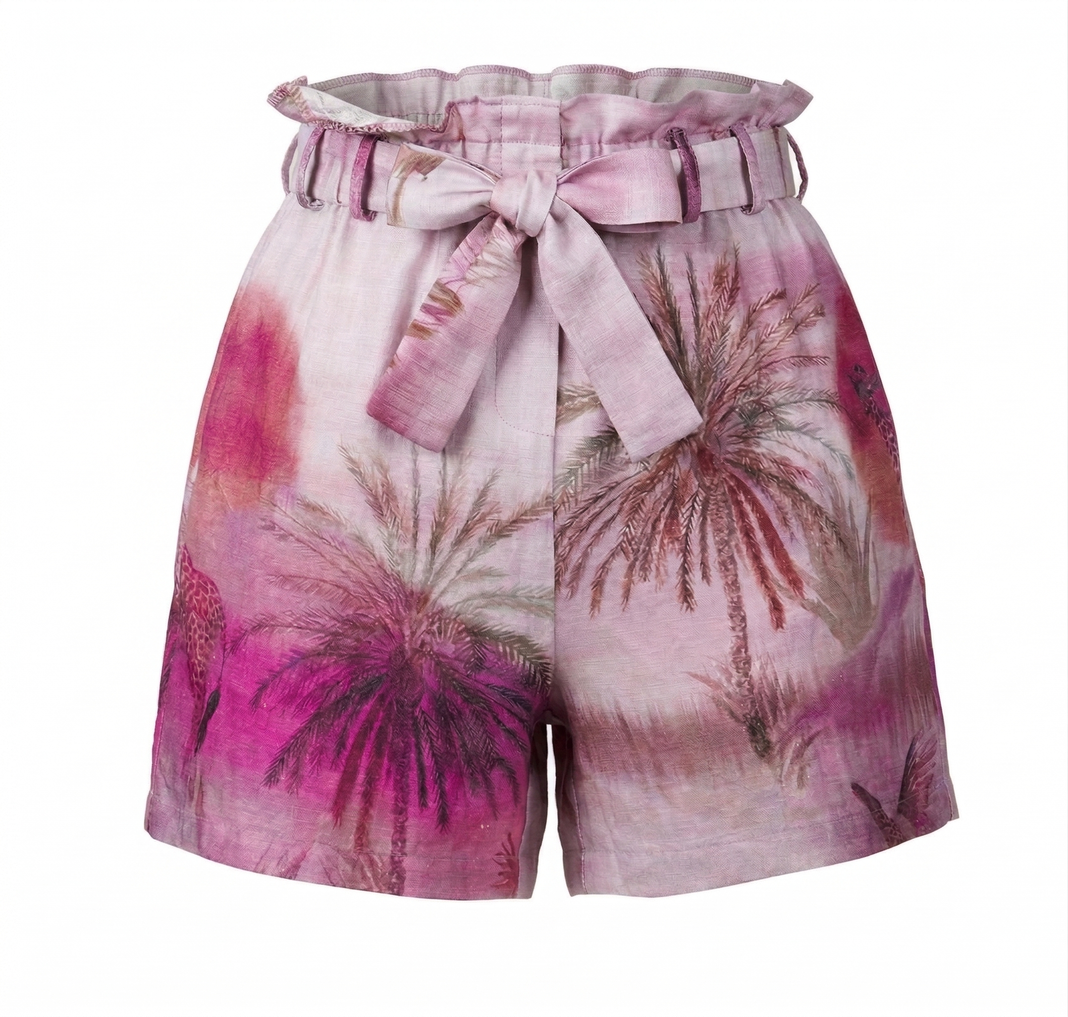 Tropical Sunset High-Waisted Shorts - 34288
