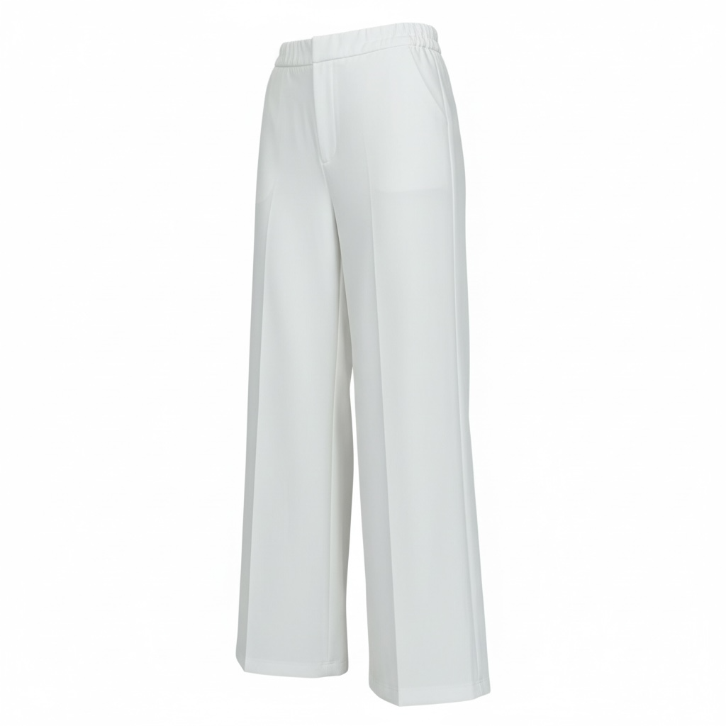 White Vest & Pants Set with Navy Trim - 29018