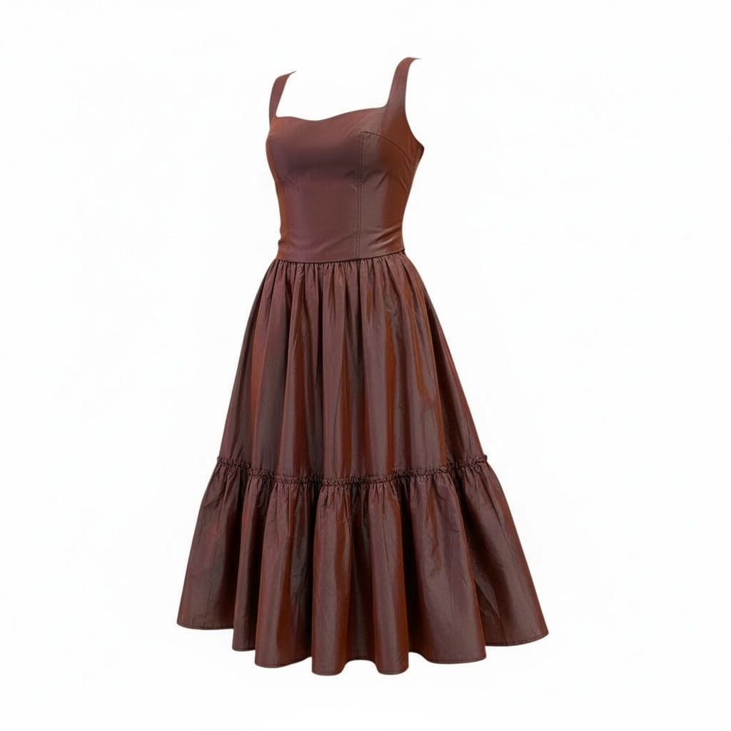 Burgundy Satin Two - Piece Set - 29956