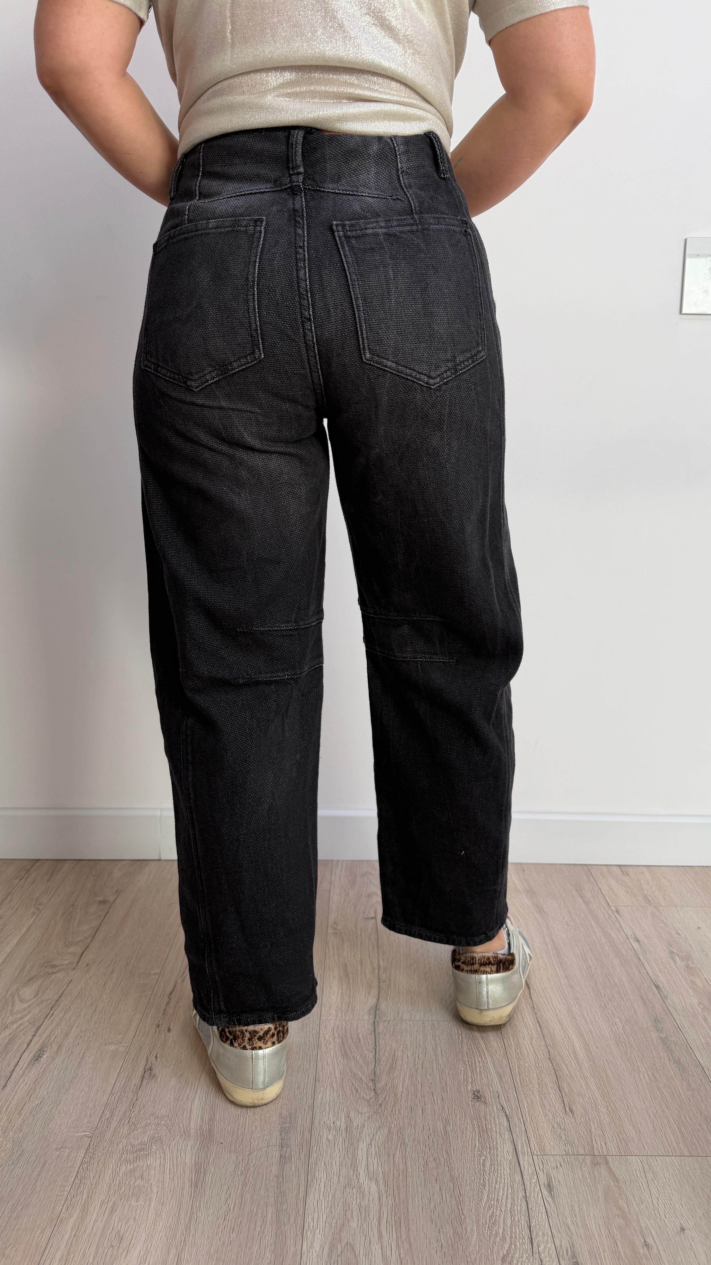 Distressed Barrel Leg Jeans - 34206 - 34207