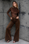 Vintage-Inspired Velvet Flare Jeans  34209