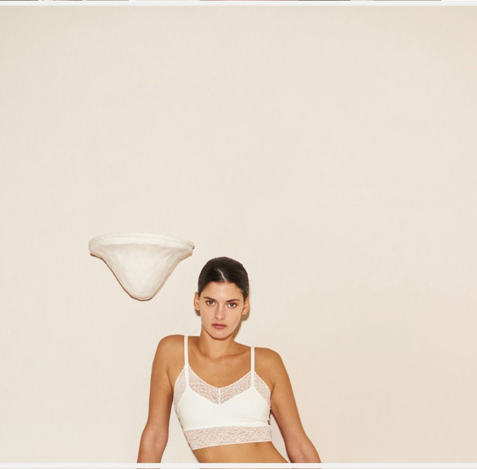 Top Lashes Lace Bralette - Pure Bone White - 34220