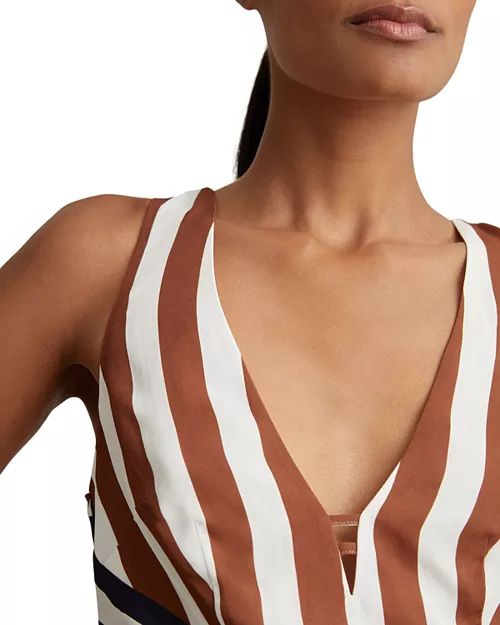 Striped Sleeveless Fit & Flare Dress - 33224