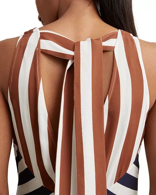 Striped Sleeveless Fit & Flare Dress - 33224