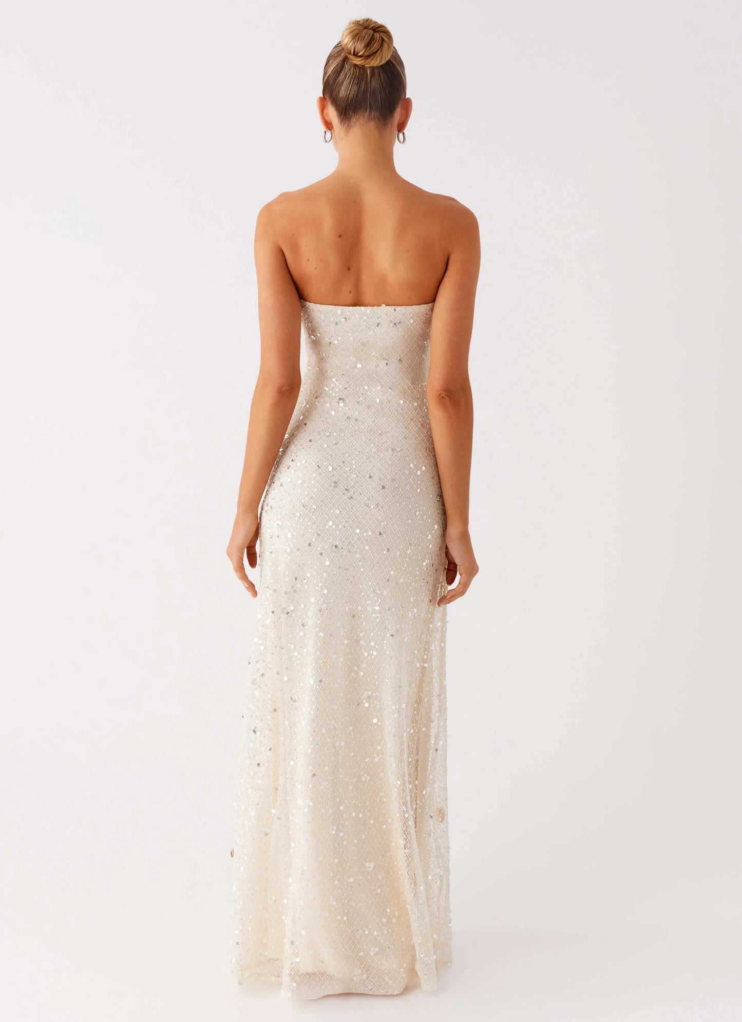 Peppermayo Ivory Strapless Sequin Maxi Dress - 33066