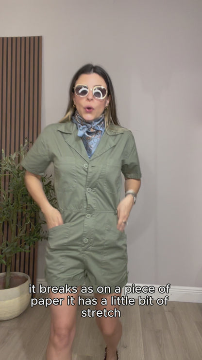 Utility Chic Olive Romper - 33346