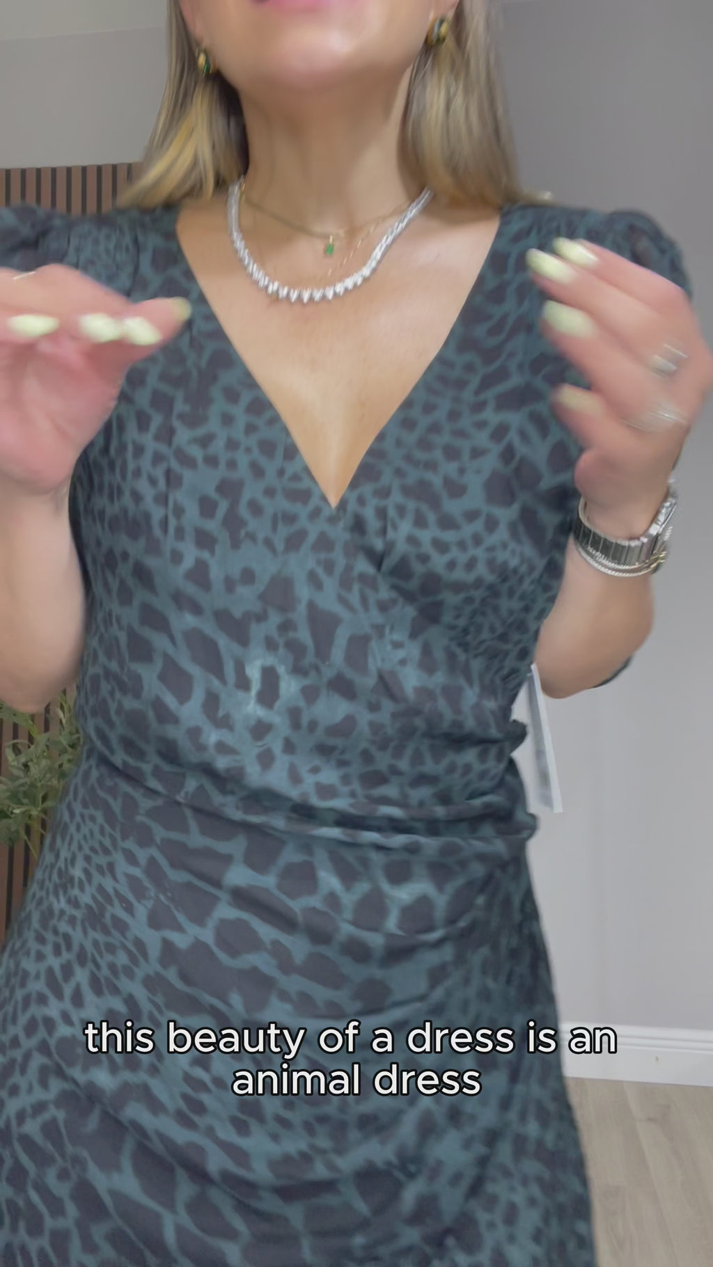 Midnight Animal Print Wrap Dress - 33326