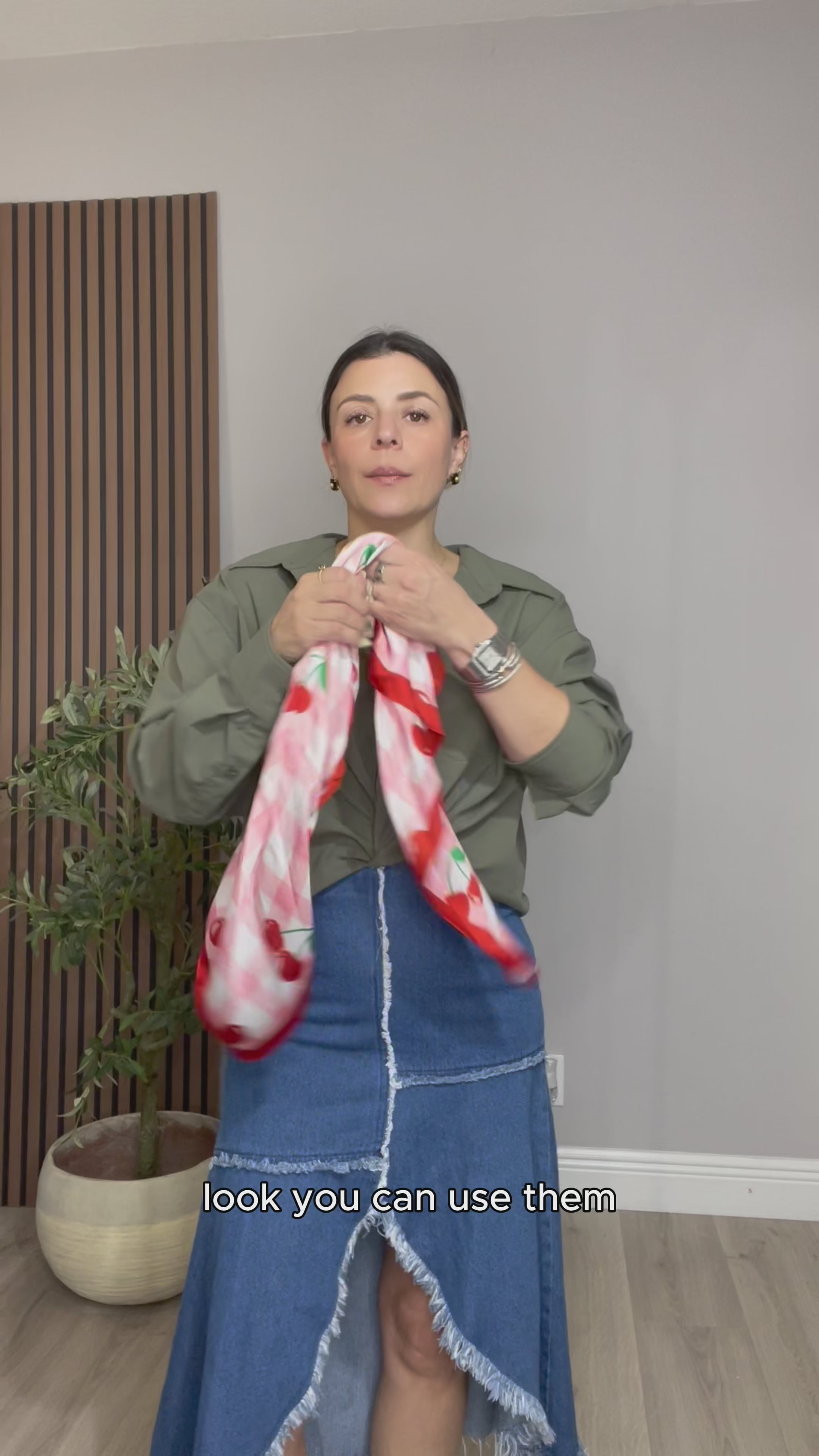 Cherry Gingham  Scarf - 33552