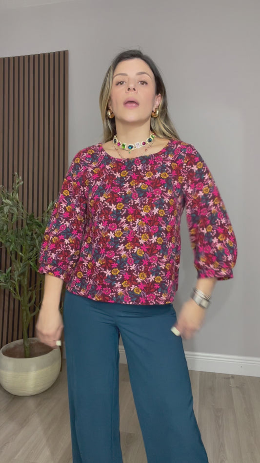 Floral 3/4 Sleeve Blouse – Anthropologie - 32834