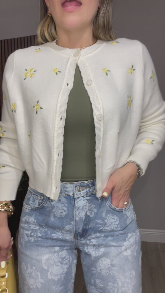 Floral Print Straight-Leg Jeans - 33111