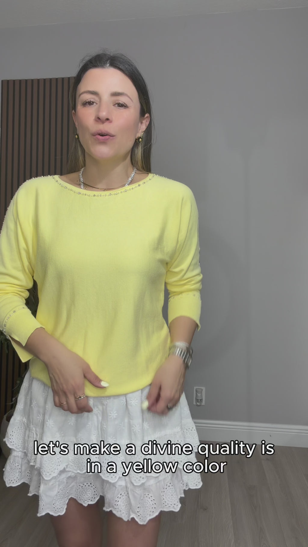 Embellished Yellow Sweater- 33605