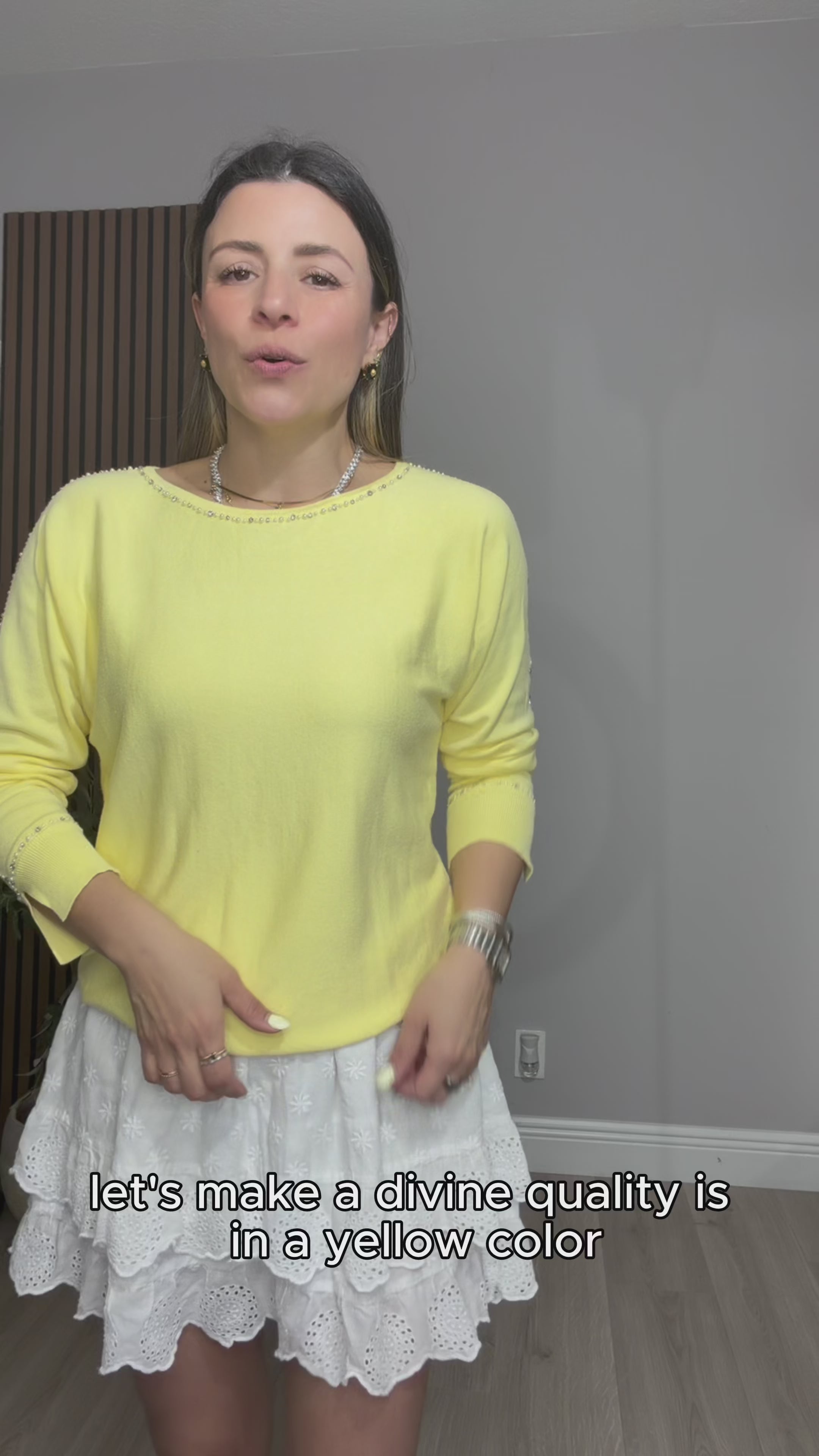 Embellished Yellow Sweater- 33605